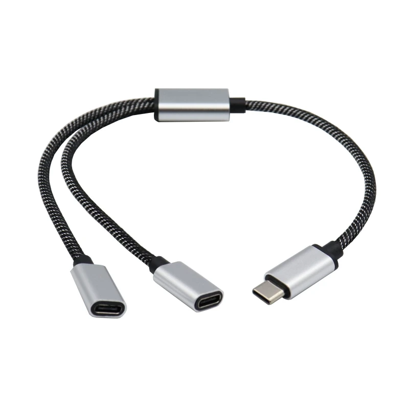 F3KE USB C папа на двойной мама сплиттер-переходник-удлинитель соединительный кабель