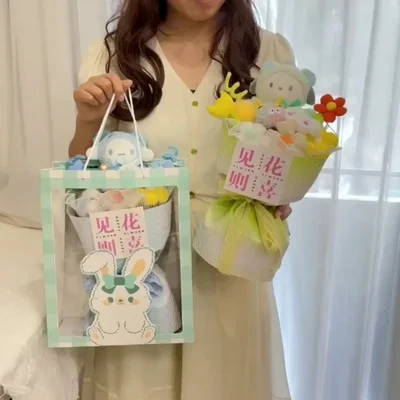 

Anime Sanrio Series Kuromi My Melody Cinnamoroll Plush Toys Pillow Dolls Flower Bouquet Cute Girls Heart Children Birthday Gifts