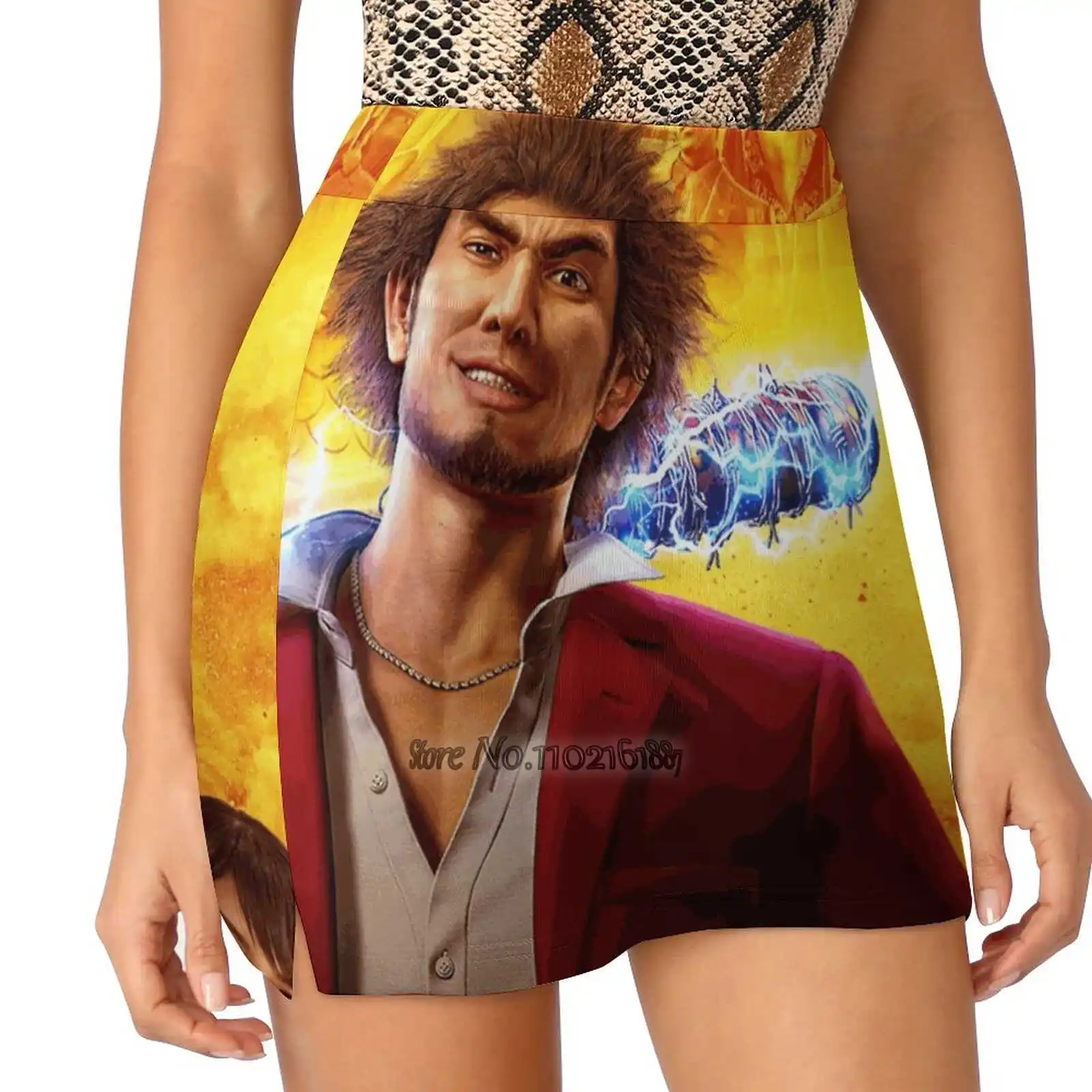 

Yakuza - Like A Dragon Wallpaper Fake Two-Piece Hakama Skirt Women Pencil Skirts Workout Sports Mini Skirt Yakuza Ryu Ga Gotoku