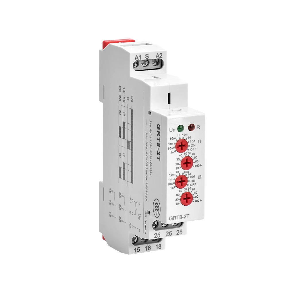 

Antiflaming Electronic Timer Relay Portable Detachable Professional Replacing LED Indicator 35MM DIN Rail Delay Relays