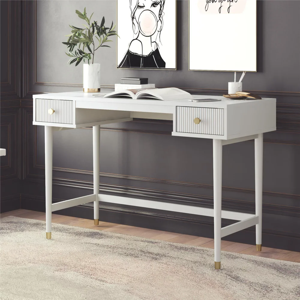 

CosmoLiving by Cosmopolitan Elizabeth Desk, Dove Gray