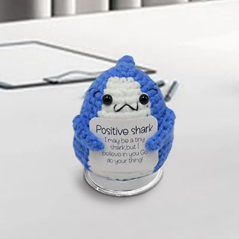 Смешная вязаная крючком позитивная энергия Флейта с карточкой эмоциональная