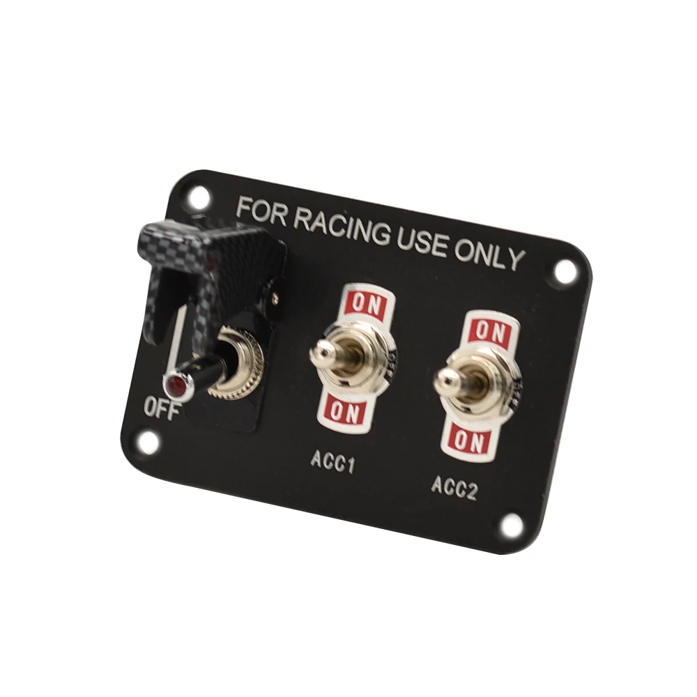 

Car switch panel three-gear reset rocker switch black panel with line universal various car modification 12v20a