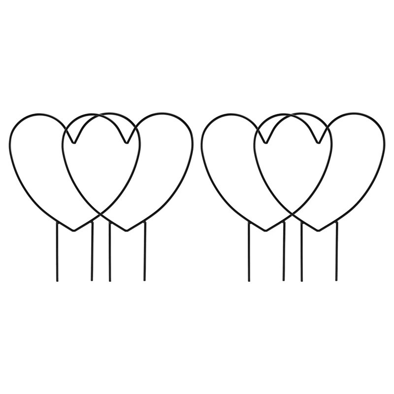 

4 Packs Of 13-Inch Heart-Shaped Plant Support Frames For Home Garden Balcony Paddock, Potted Vine Decoration