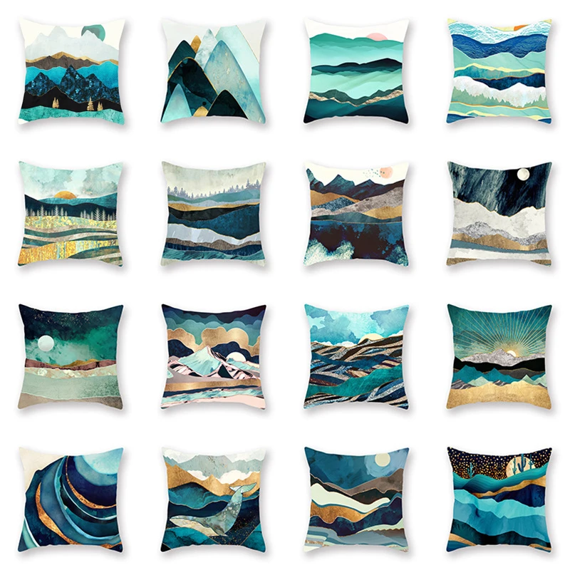 

45x45cm Cushion Cover Pillow Decorative Pillowcase Abstract Watercolor Landscape Pillowcase Cushion Cover Pillow Decorative