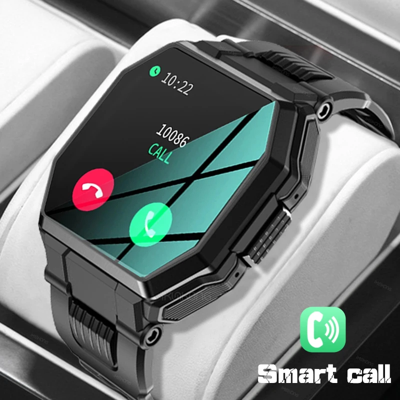 

2022 Neue Smart Uhr Bluetooth Anruf Mens Full Touch Sport Fitness Tracker Blutdruck Herz Rate Smartwatch Musik Control + Box