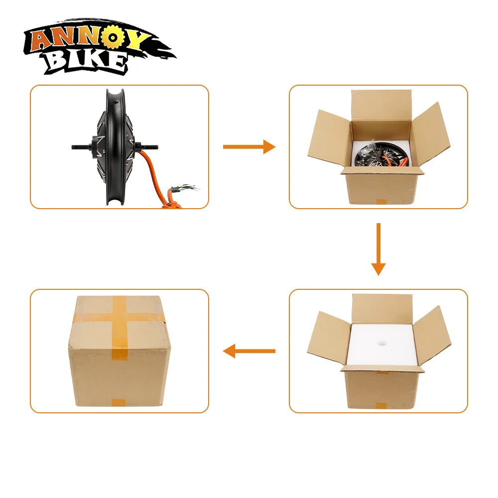 14-дюймовый бесщеточный дисковый тормозной мотор высокой мощности 48v60v72v 1500w 3000w 3500w