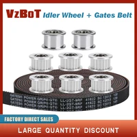 1set aluminium gt2 idler with 5m 2gt gates 6mm belt kit 20 tooth timing pulley wheel bore 5mm for 2gt 3d printer vzbot