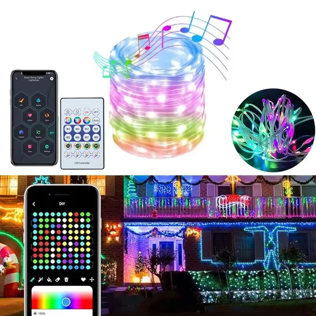 

RGB светодиодная гирлянда WS2812B для наружного использования