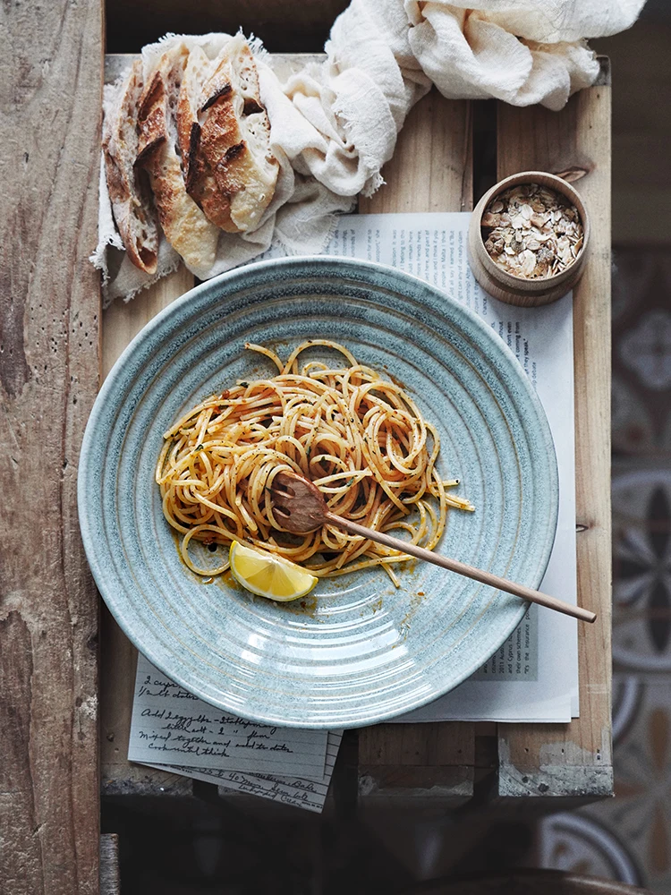 

Креативная керамическая миска для рамен с неглубоким ртом, европейская миска для салата, бытовая суповая миска