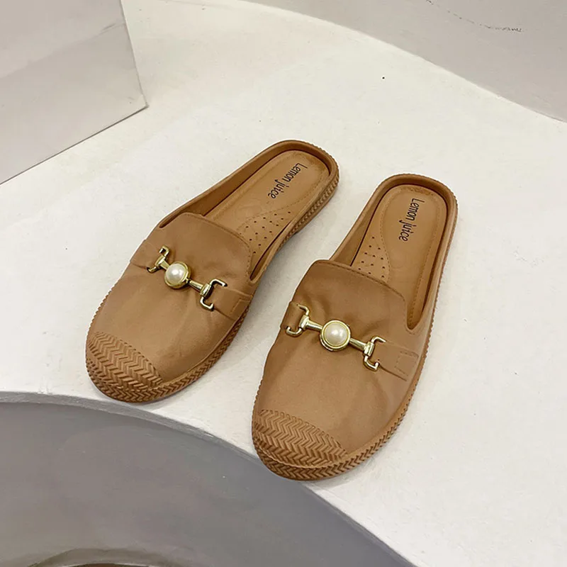 Мюли женские с круглым носком повседневные легсветильник шлепанцы мягкая