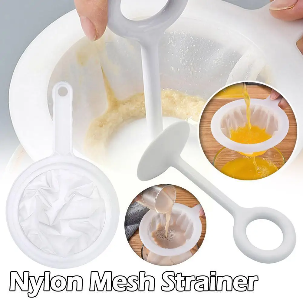 Ultra-Fine Nylon Mesh Strainer Sieve Filter Spoon Separation Net For Kitchen Soy Milk Coffee Milk Honey Yogurt Juice Tool Z1C6
