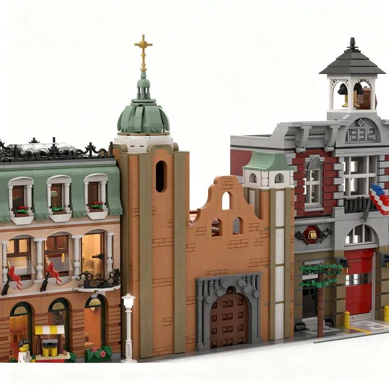 Фото 3984 детали MOC Модульная модель католической церкви Святого Филиппа Нери, строительные блоки, игрушка, конструктор, рождественский подарок, для самостоятельной сборки и демонстрации. №2