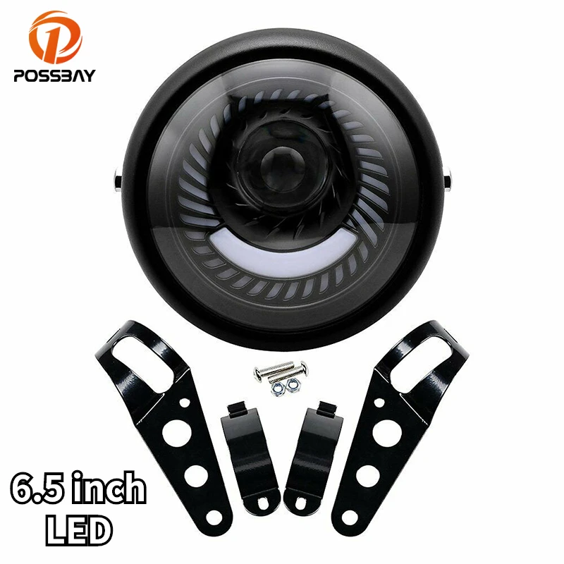 

Мотоциклетная фара головного света 6,5 дюйма, стандартная круглая фара, спиральный боковой кронштейн с креплением, дальний и ближний свет, для мотоциклистов, кафе, гоночных фар на высоком уровне