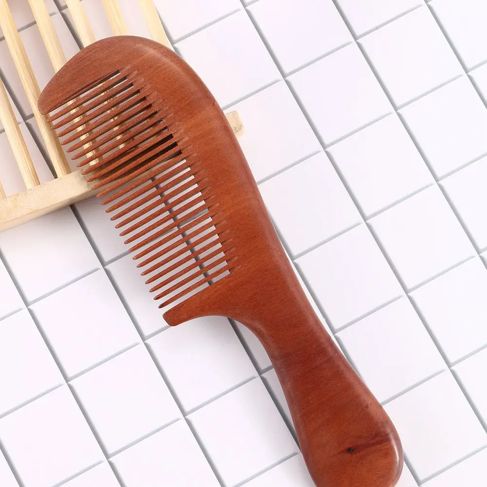 

Handmade Anti-static Natural Head Hair Care Accessories Wooden Peach Wood Fine Tooth Comb