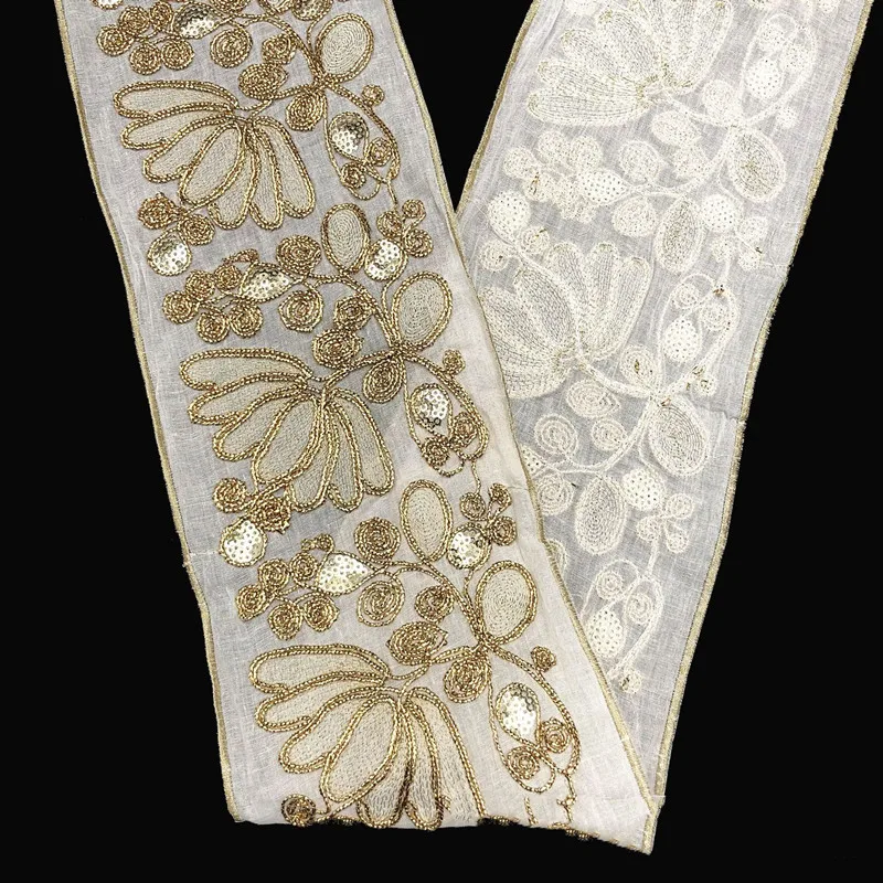Лента с цветочной вышивкой в этническом стиле 1 ярд | Кружево