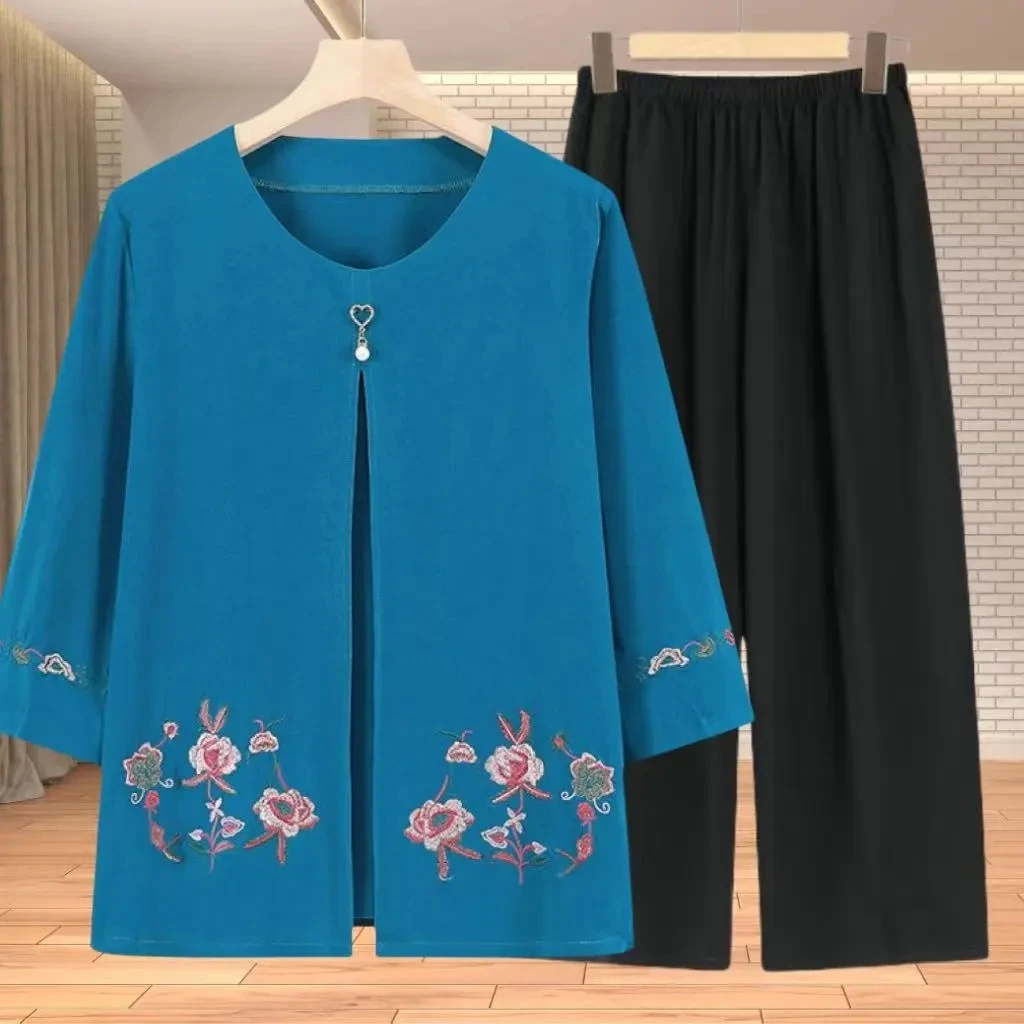 Кардиган для пожилых людей блузка пальто весна-лето 3/4 рубашка с рукавом и