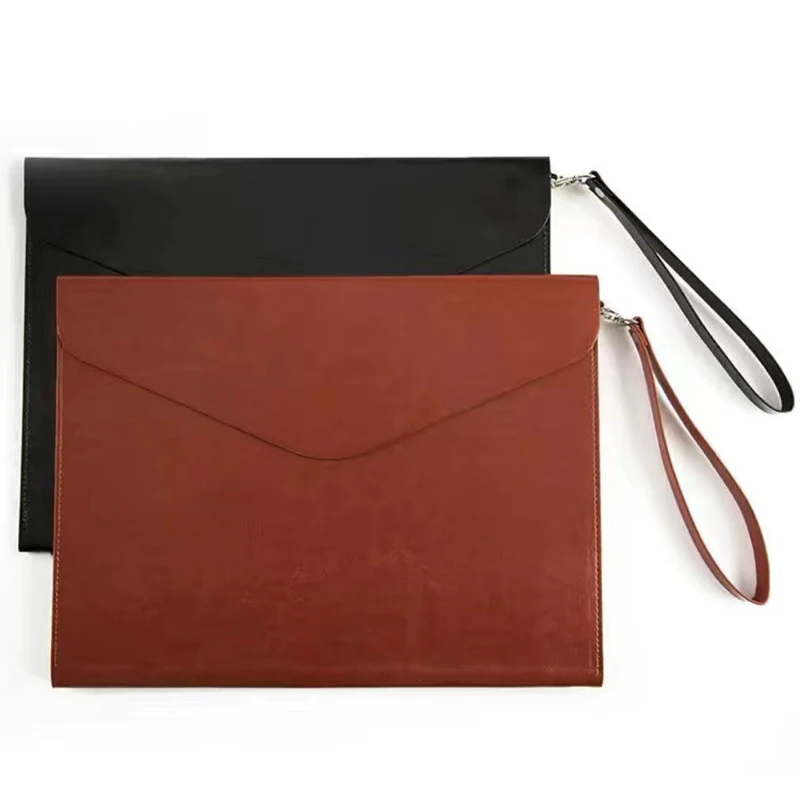 

A4 File Organizers Paper Folder Hard PU Leather Surface Clipboard Document Bag Case Stationery Office School Supplies