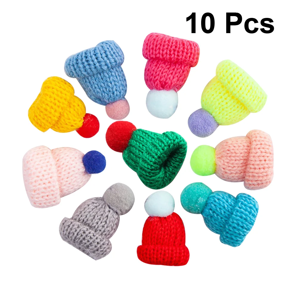 

Hat Mini Christmas Hats Santadiy Knitting Crochetdecor Bottle Plushdecoration Knitwool Crafts Cap Tiny Yarn Cute Lollipop Tree