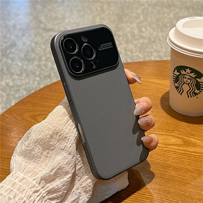 Фото Роскошный деловой чехол Magsafe с защитой линз из искусственной кожи для iPhone 16, 15, 14, 16 Pro Max, матовый противоударный чехол с беспроводной зарядкой №1