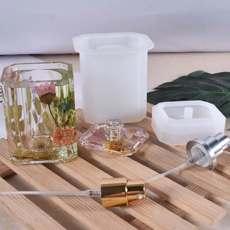 N0HE Парфюм бутылка силиконовая форма с насосной диспенсер Diy Laste Casting Polm для дома
