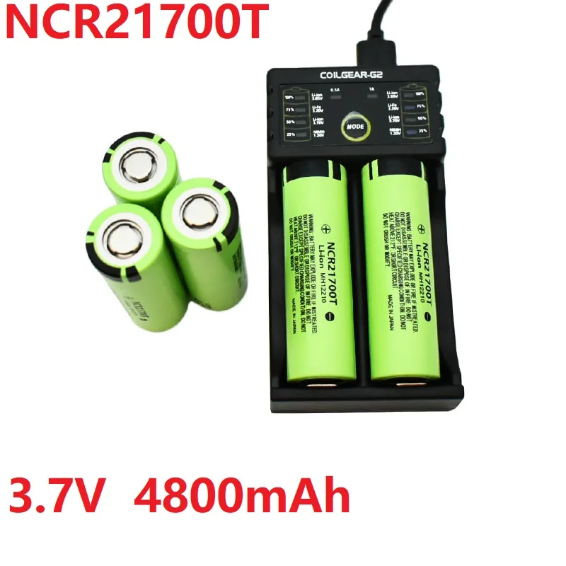 

21700 NCR21700T 3.7V 4800mAh Lithium-ion Battery+charger Rechargeable Battery 40A High Discharge Widely Used DIY Power Pack