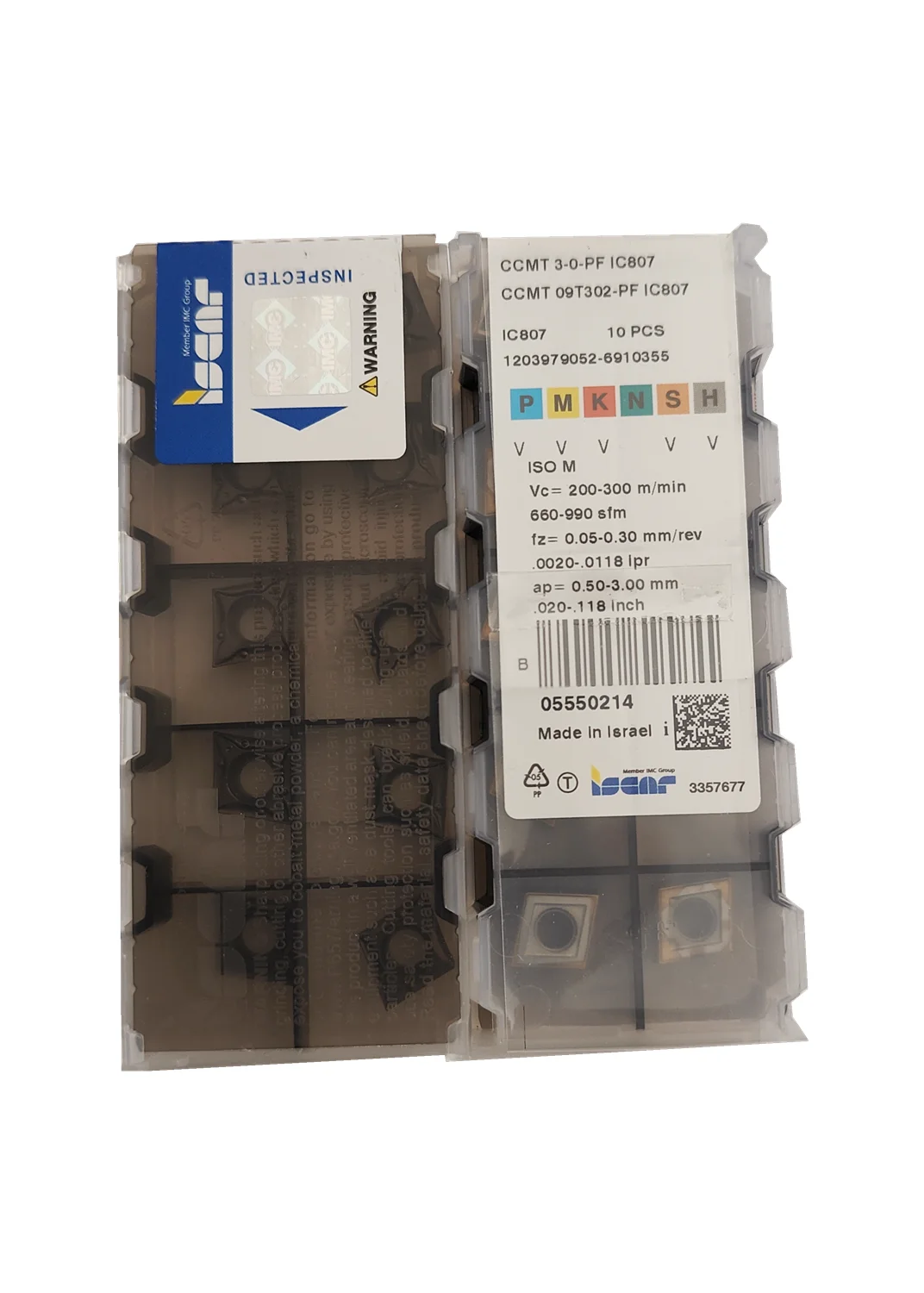 Вставки из карбида ISCAR CCMT09T302-PF IC807 CCMT