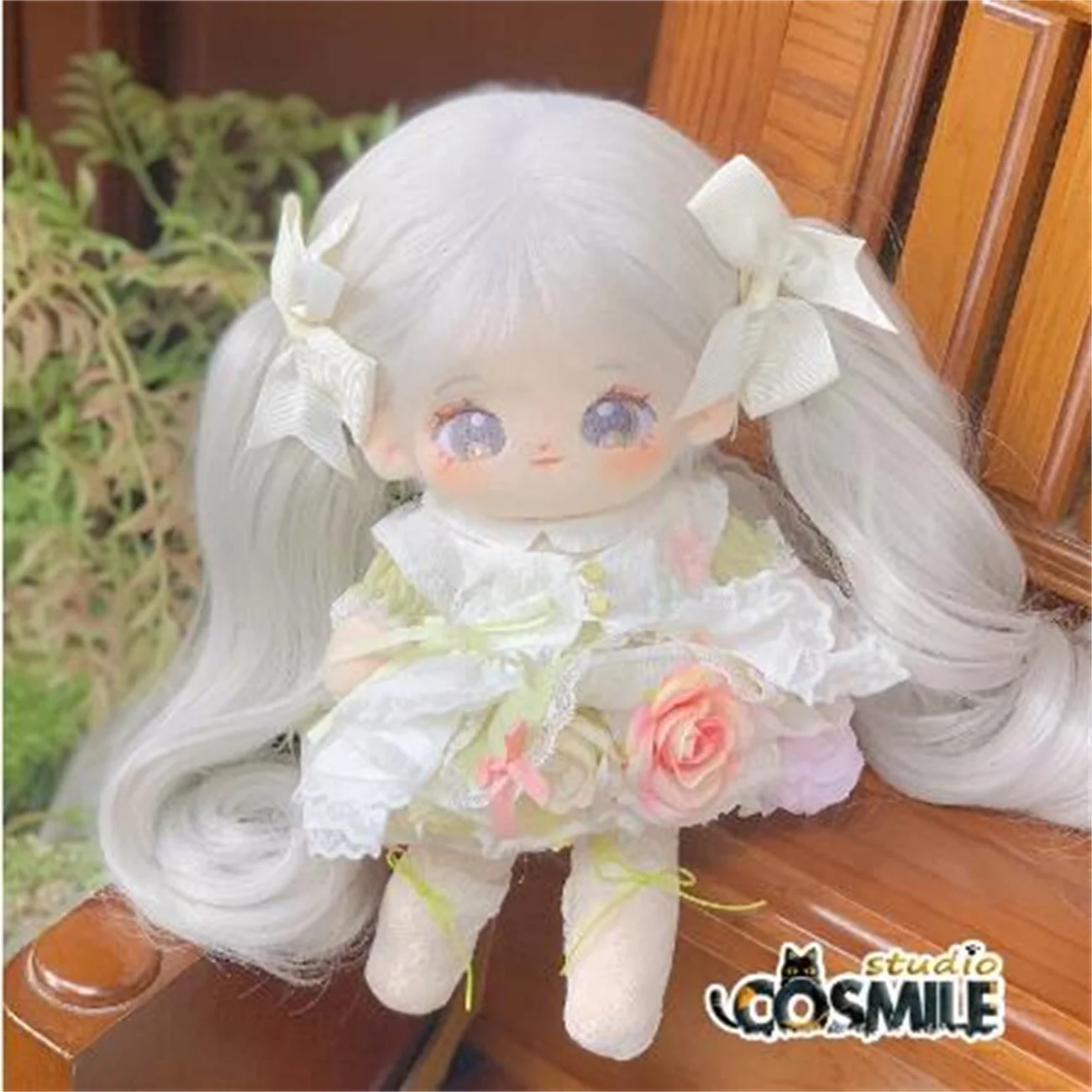 

Плюшевая кукла Wuli Kpop со звездой и девушкой-идолом, милые кавайные серебряные волосы, длинные ноги, плюшевая кукла 25 см, тело со смайлом, SL