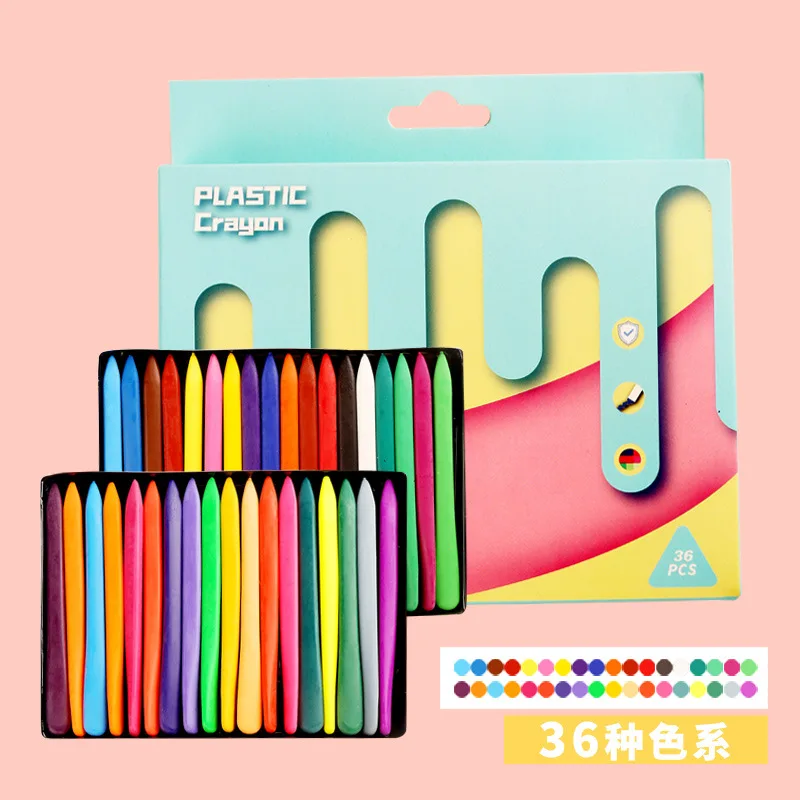 Fashion 12/24/36 Colors Crayons Safe Non-toxic Triangular Colouring Pencil for Students Children Art Drawing School Supply |