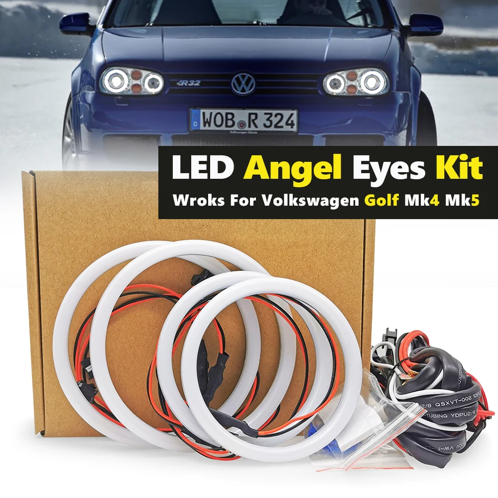 

4 шт., светодиодные гало «ангельские глазки» для Volkswagen Golf 4 5 MK4 MK5 1998-2009