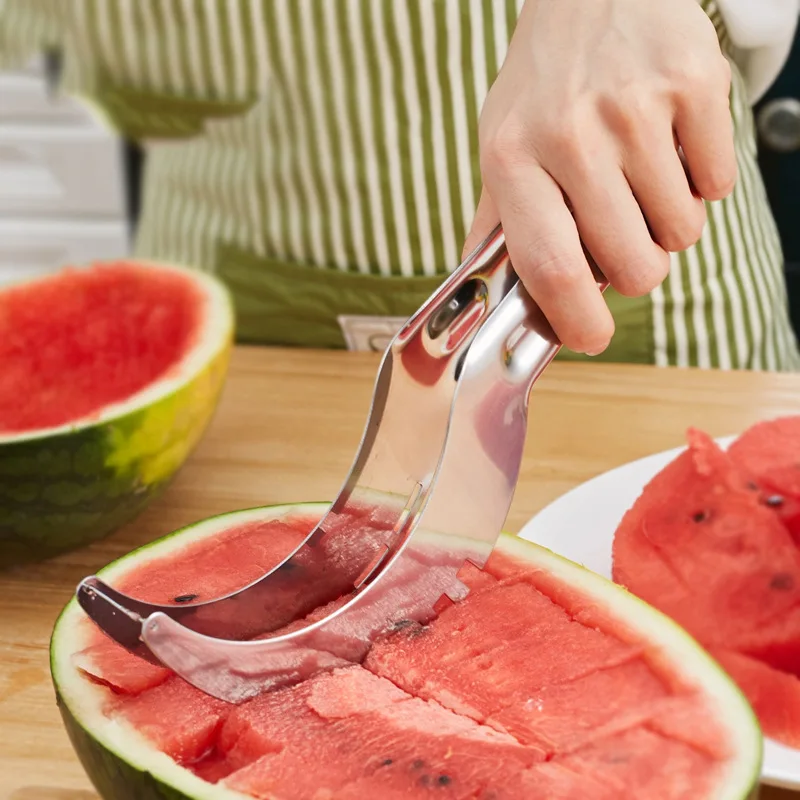 

Watermelon Cutting Tool Divider 401 Stainless Steel Creative Multi-Functional Watermelon Meat Slicer Cut Fruit knife Cutter