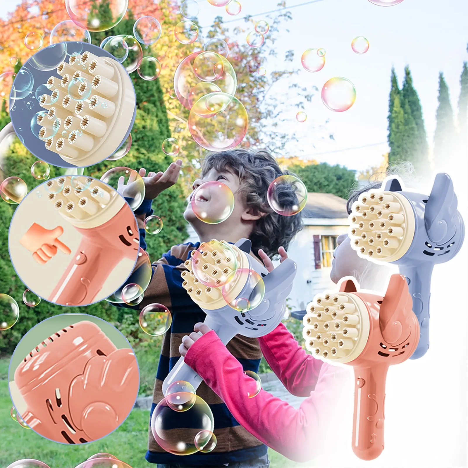 

Wedding Bubbles 23 Hole Outdoor Toddler Bubble Maker Handheld Bubble Gun For Wedding Party Battery Powered Bubble Maker For