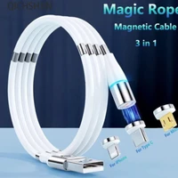 magnetic self winding cable magnet absorption magic rope fast charging data mobile phone cables auto storage