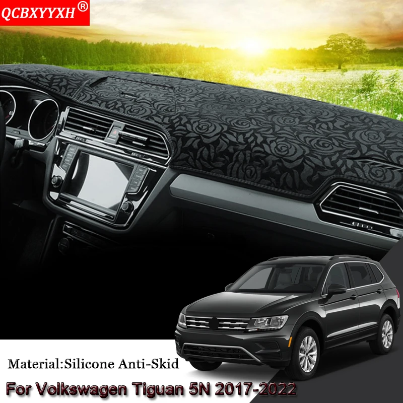 

Car Dashboard Protective Mat Shade Cushion Pad Rose Carpet Mat Cover Internal Accessories Fit For Volkswagen Tiguan 5N 2017-2022