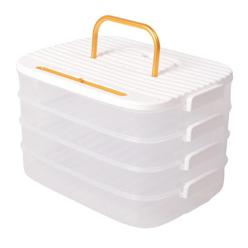 

Dumpling Storage Box Food Grade Dumpling Freezer Box Kitchen Accessories Organizer White