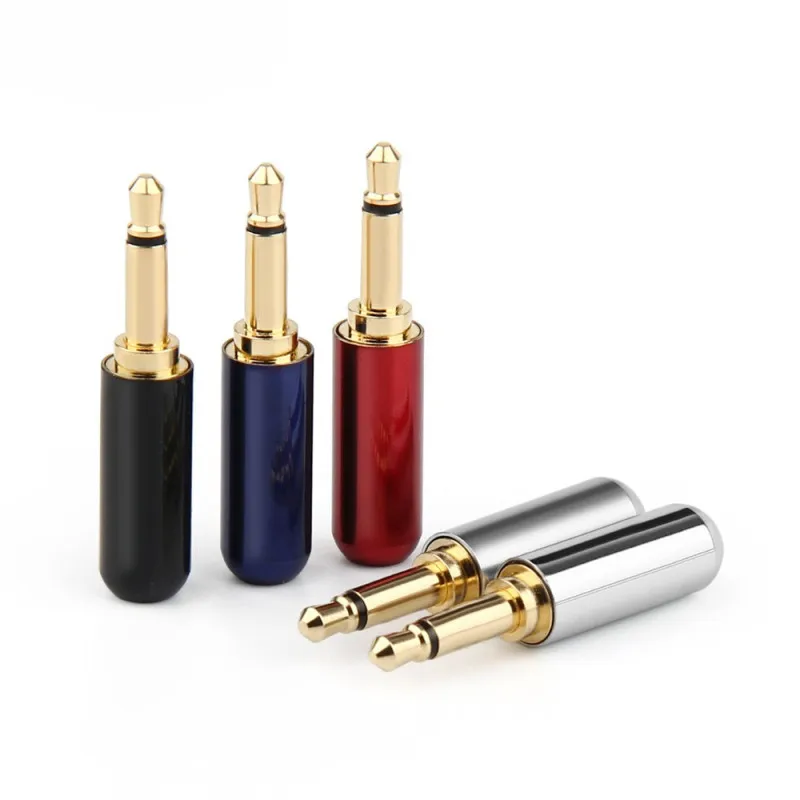 

3.5mm Mono Headphone Plug Gold Plated Copper AUX Soldering Audio Jack Male Earphone Repair Wire Connector DIY 3.5 2 Pole Adapter