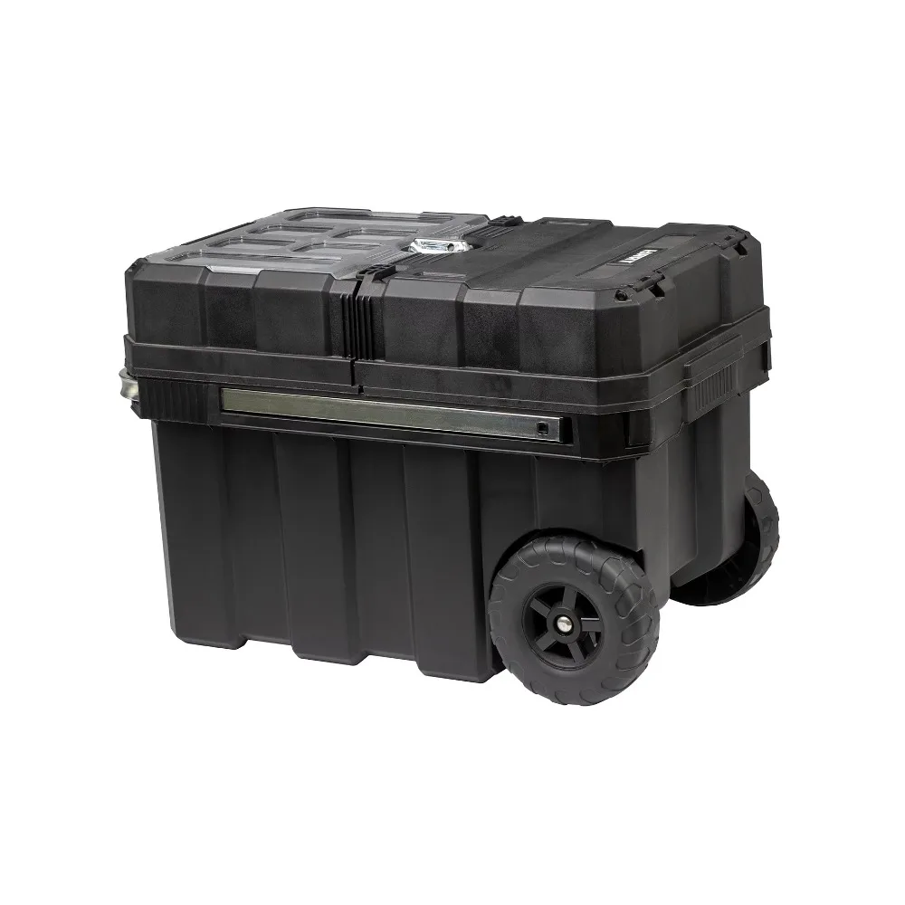

24in Rolling Tool Box, Portable Black Resin Toolbox