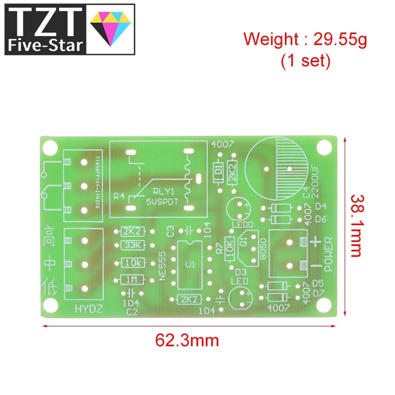 NE555 Комплект контроллера переключателя уровня воды Датчик Автоматический