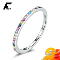 fashion ring s925 silver jewelry with zircon gemstones finger rings for women wedding party gift accessories wholesale size 6 8