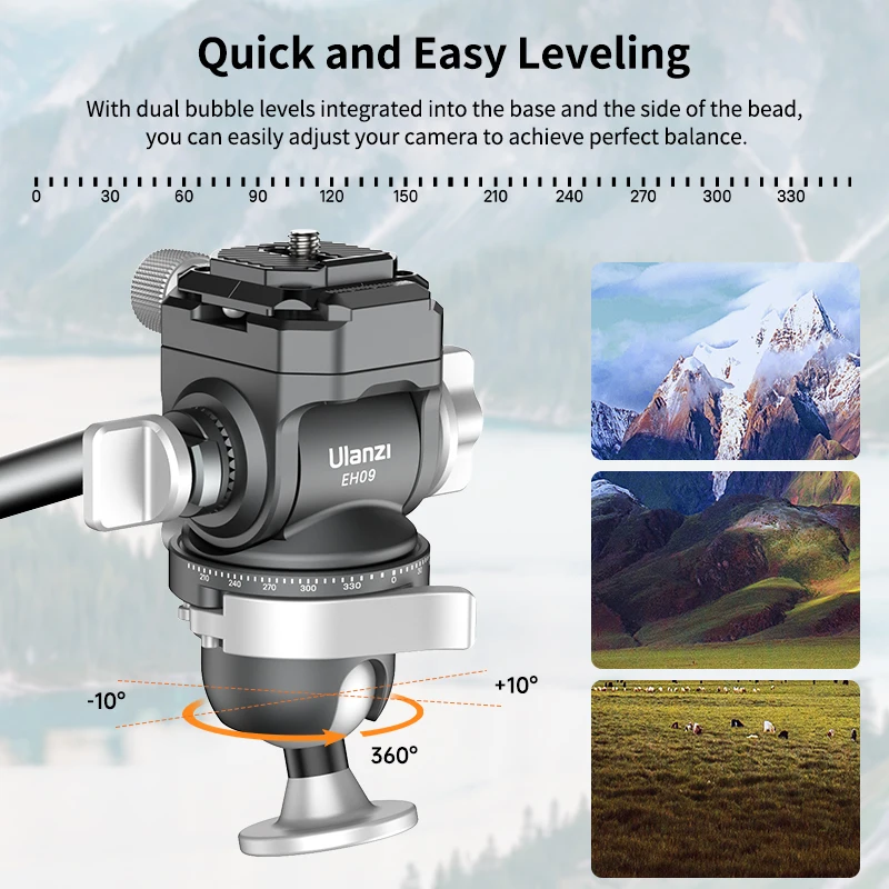Горизонтальная шаровая головка Ulanzi EH09 Arca Quick Release для штатива 360 °