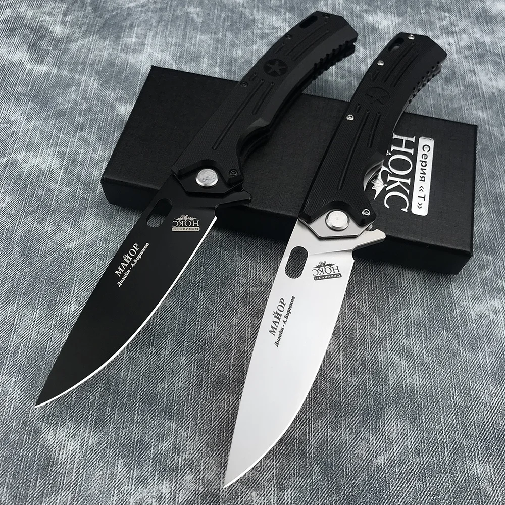 

RU Stock Russian HOKC Folding Pocket Knife Outdoor Self-defense Wild Survival Camping Knives D2 Blade G10 Handle EDC Tool Gift
