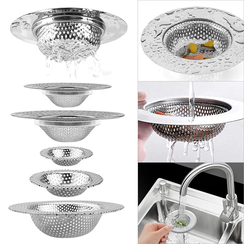 

1pc Kitchen Sink Strainer Stainless Steel Anti-Clogging Sink Filter Basket with Fine Mesh Food Hair Catcher Kitchen Accessories