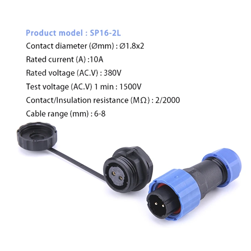 

2/3/4/5/6/7 Pins IP68 Waterproof Cable Connector SP16 Aviation Plug Socket Industrial Cable Back Nut Connectors