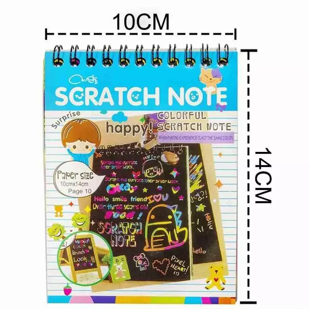 Книжка с царапинами яркая блокнотная бумага граффити доска Рисование