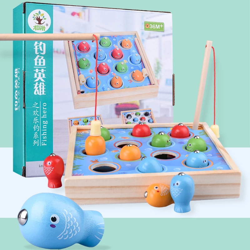 

Children Wooden Magnetic Fishing Game-Happy Penguins Toys Early Training Challenging Kindergarten Supplies Educational Kids Gift