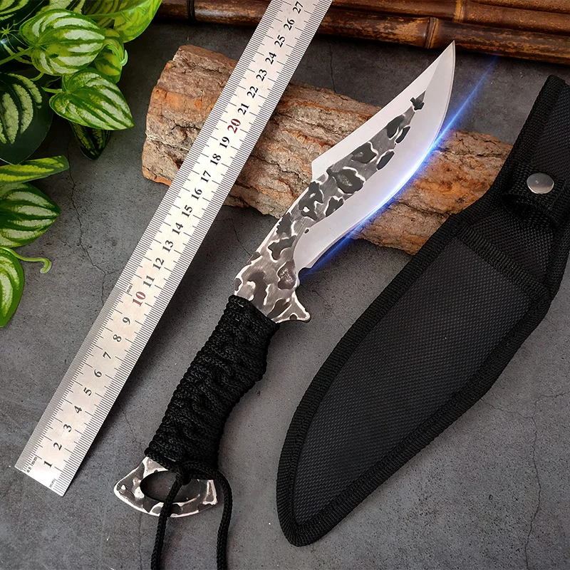 

Outdoor Knives Stainless Steel Handle Kitchen Knives Cleaver Meat Boning Butcher Knives Chop Bone Camping Hunting Survival Knife