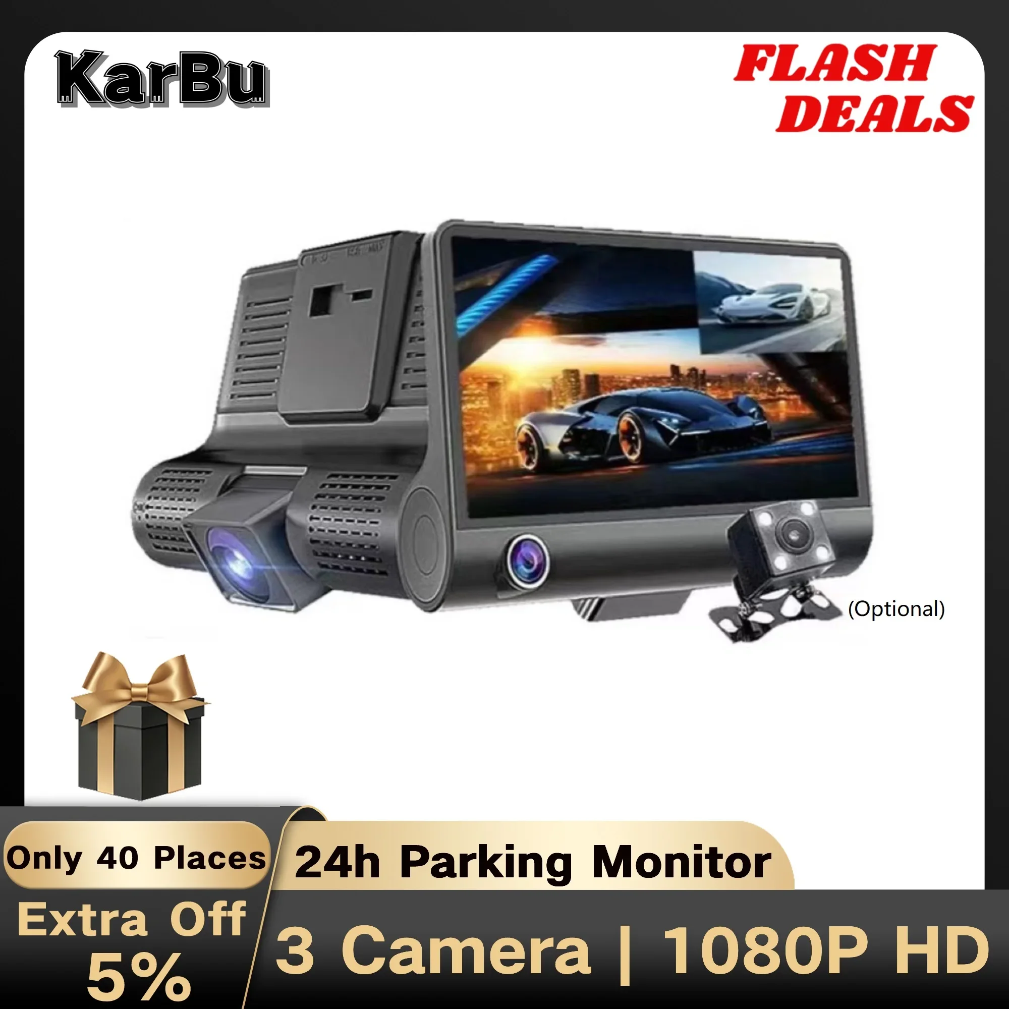 

Dash Cam for Car Camera 1080P HD Dashcam 24h Parking Monitor Dvr Para Coche Front And Rear 3 Dvrs Kamera Samochodowa Rejestrator