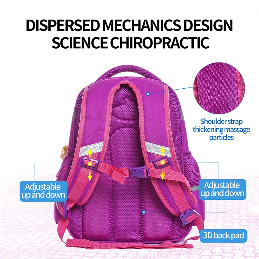 Kids Flamingo Pattern School bags for Girls Waterproof Cartoon Schoolbag 3D Orthopedic Primary School backpack mochilas infantil