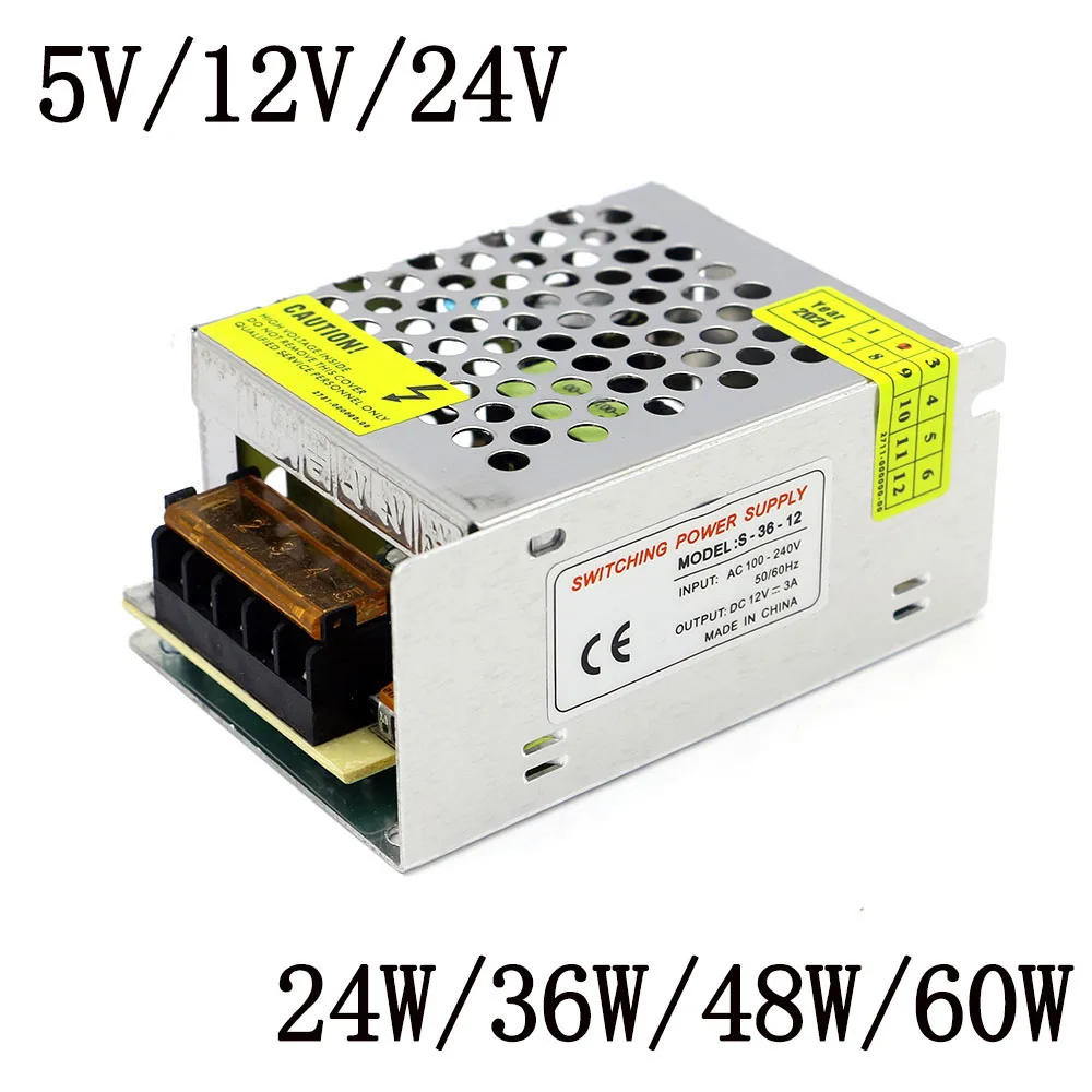 

Трансформаторы освещения AC110V 220V to DC 5V 12V 24V 24W 36W 48W 60W 100W для CCTV