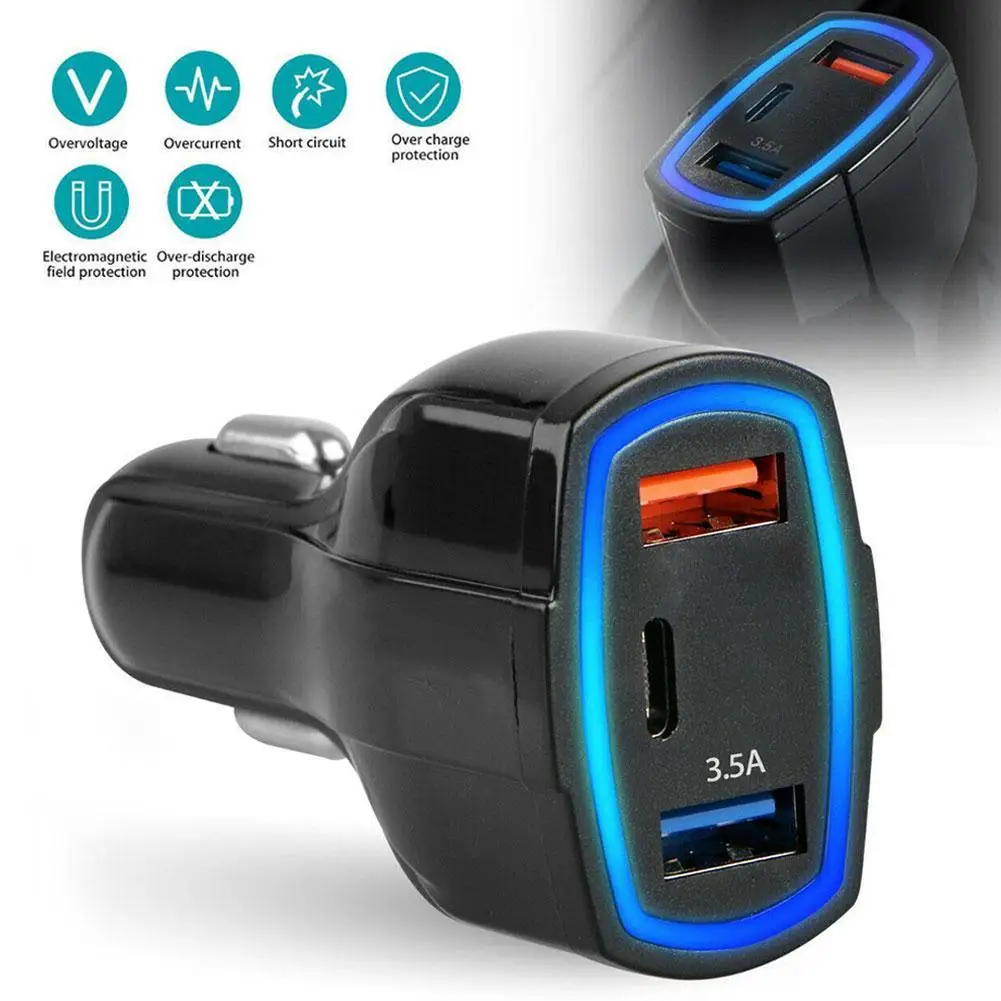 

Автомобильное зарядное устройство USB Type C PD, быстрая зарядка 3,0 для автомобильного зарядного устройства 2022 Newb